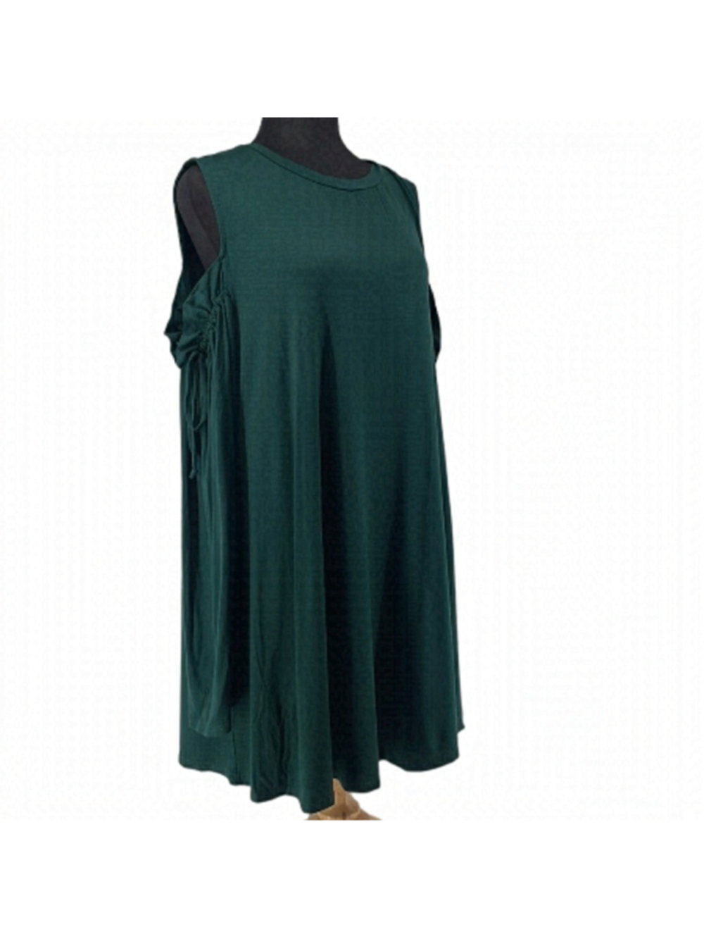 PINK Blush Maternity Dress emerald green cold shoulder long sleeve stretch flowy
